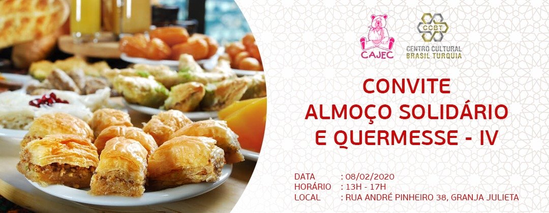 CONVITE A ALMOÇO TURCO SOLIDÁRIO IV